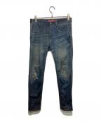 COMME des GARCONS JUNYA WATANABE MAN×LEVI'Sコム デ ギャルソン ジュンヤ ワタナベ マン×リーバイス）の古着「207転写プリントデニムパンツ」｜ブルー