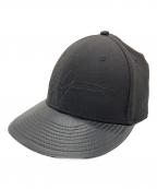 Yohji Yamamoto pour homme×New Eraヨウジヤマモト プールオム×ニューエラ）の古着「レザー切替キャップ」｜ブラック
