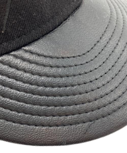 Yohji Yamamoto pour homme（ヨウジヤマモト プールオム）Yohji Yamamoto pour homme (ヨウジヤマモト プールオム) New Era (ニューエラ) レザー切替キャップ ブラック サイズ:7 1/8の古着・服飾アイテム