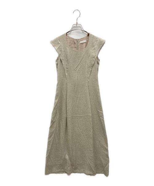 THE PERMANENT EYE（ザ パーマネント アイ）THE PERMANENT EYE (ザ パーマネント アイ) cap sleeve tuck dress ベージュ サイズ:1の古着・服飾アイテム