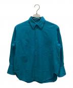 LOEFFロエフ）の古着「W フラノ レギュラーカラーシャツ」｜ターコイズブルー