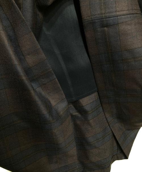 MACPHEE（マカフィー）MACPHEE (マカフィー) ウールブライトチェックギャザーロングスカート ネイビー サイズ:36の古着・服飾アイテム