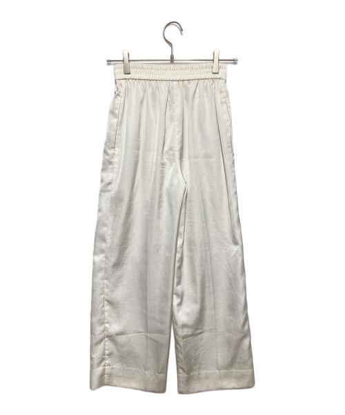YORI（ヨリ）YORI (ヨリ) サテンセンタープレスワイドパンツ ホワイト サイズ:34の古着・服飾アイテム