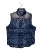 RockyMountainFeatherBed×PORTER×BEAMSロッキーマウンテンフェザーベッド×ポーター×ビームス）の古着「ヨークレザーダウンベスト」｜ネイビー