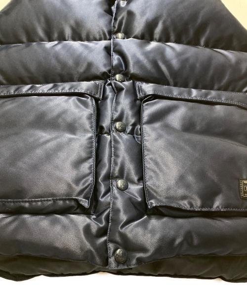 RockyMountainFeatherBed（ロッキーマウンテンフェザーベッド）RockyMountainFeatherBed (ロッキーマウンテンフェザーベッド) PORTER (ポーター) BEAMS (ビームス) ヨークレザーダウンベスト ネイビー サイズ:40の古着・服飾アイテム