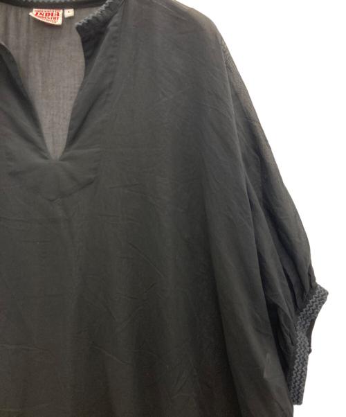 INDIA INDUSTRY（インディアインダストーリー）INDIA INDUSTRY (インディアインダストーリー) コットンワンピース ブラック サイズ:SIZEの古着・服飾アイテム