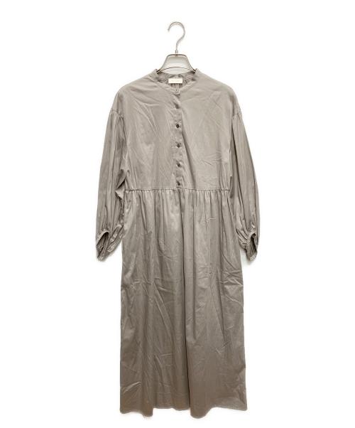 BALLSEY（ボールジィ）BALLSEY (ボールジィ) ハイカウントサテン パフスリーブワンピース グレー サイズ:36の古着・服飾アイテム