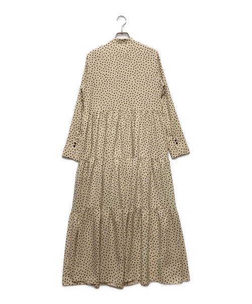 BALLSEY（ボールジィ）BALLSEY (ボールジィ) ドットプリント ティアードワンピース ベージュ サイズ:36の古着・服飾アイテム