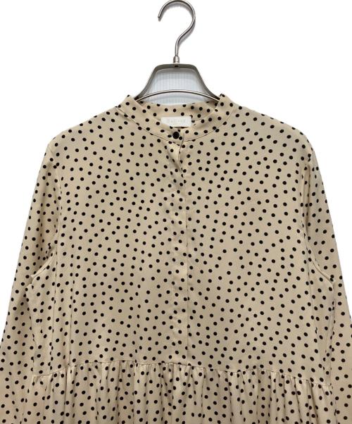 BALLSEY（ボールジィ）BALLSEY (ボールジィ) ドットプリント ティアードワンピース ベージュ サイズ:36の古着・服飾アイテム