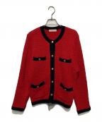 Apuweiser-richeアプワイザーリッシェ）の古着「配色金ボタンニットジャケット」｜レッド