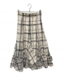 Apuweiser-riche（アプワイザーリッシェ）の古着「チェックエスカルゴスカート」｜アイボリー