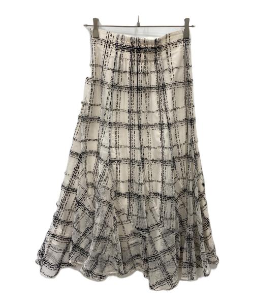 Apuweiser-riche（アプワイザーリッシェ）Apuweiser-riche (アプワイザーリッシェ) チェックエスカルゴスカート アイボリー サイズ:2の古着・服飾アイテム