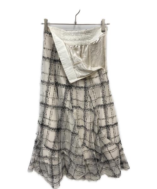 Apuweiser-riche（アプワイザーリッシェ）Apuweiser-riche (アプワイザーリッシェ) チェックエスカルゴスカート アイボリー サイズ:2の古着・服飾アイテム