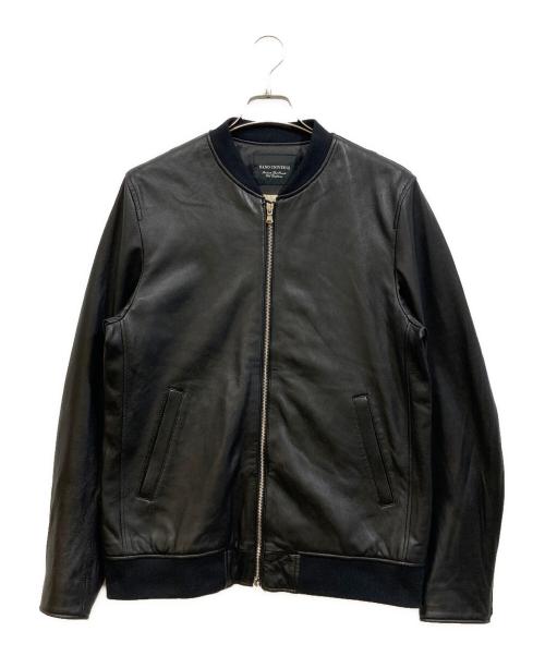 nano・universe（ナノ・ユニバース）nano・universe (ナノ・ユニバース) レザーリブブルゾン ブラック サイズ:SIZE XLの古着・服飾アイテム
