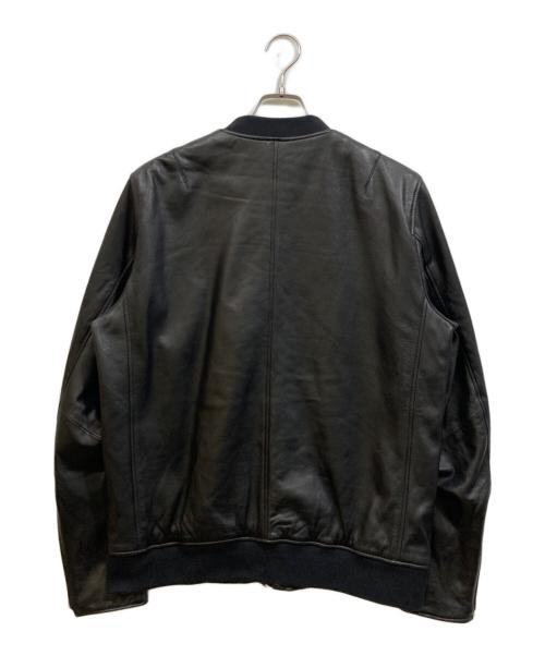 nano・universe（ナノ・ユニバース）nano・universe (ナノ・ユニバース) レザーリブブルゾン ブラック サイズ:SIZE XLの古着・服飾アイテム