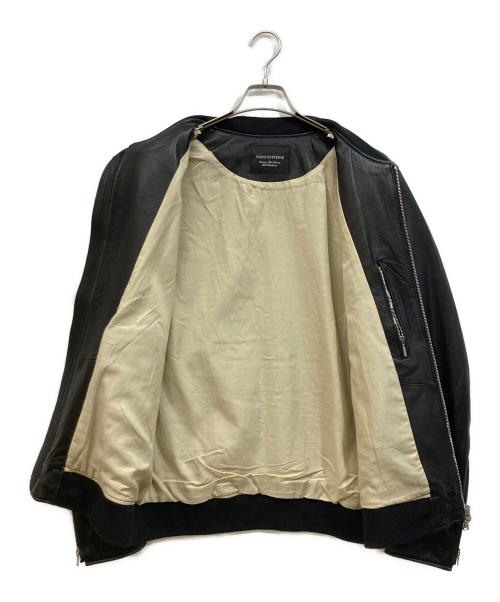 nano・universe（ナノ・ユニバース）nano・universe (ナノ・ユニバース) レザーリブブルゾン ブラック サイズ:SIZE XLの古着・服飾アイテム