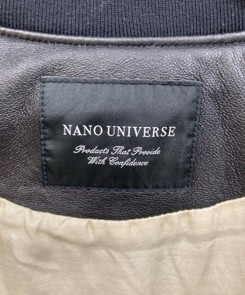 nano・universe（ナノ・ユニバース）nano・universe (ナノ・ユニバース) レザーリブブルゾン ブラック サイズ:SIZE XLの古着・服飾アイテム