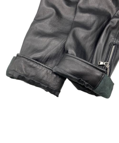 nano・universe（ナノ・ユニバース）nano・universe (ナノ・ユニバース) レザーリブブルゾン ブラック サイズ:SIZE XLの古着・服飾アイテム