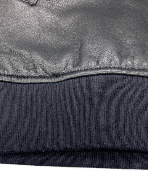 nano・universe（ナノ・ユニバース）nano・universe (ナノ・ユニバース) レザーリブブルゾン ブラック サイズ:SIZE XLの古着・服飾アイテム