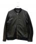 nano・universe（ナノ・ユニバース）の古着「レザーリブブルゾン」｜ブラック