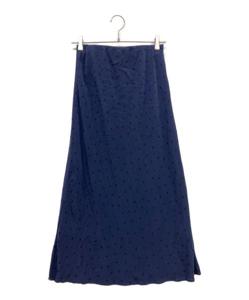NOLLEY'S（ノーリーズ）NOLLEY'S (ノーリーズ) ウォッシャブルドットプリントナロースカート ネイビー サイズ:SIZE 36の古着・服飾アイテム