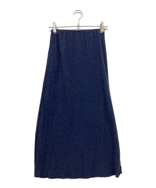 NOLLEY'S（ノーリーズ）NOLLEY'S (ノーリーズ) ウォッシャブルドットプリントナロースカート ネイビー サイズ:SIZE 36の古着・服飾アイテム