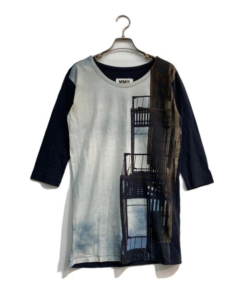 MM6 Maison Margiela（エムエムシックスメゾンマルジェラ）MM6 Maison Margiela (エムエムシックスメゾンマルジェラ) グラフィックTシャツ ネイビー サイズ:XSの古着・服飾アイテム