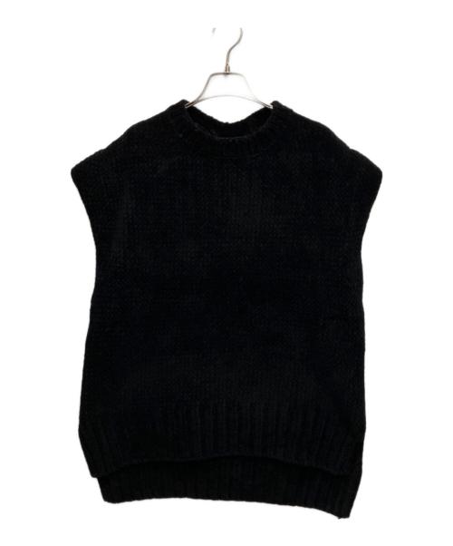 ATON（エイトン）ATON (エイトン) WOOL MOLE CREW NECK VEST ブラック サイズ:01の古着・服飾アイテム
