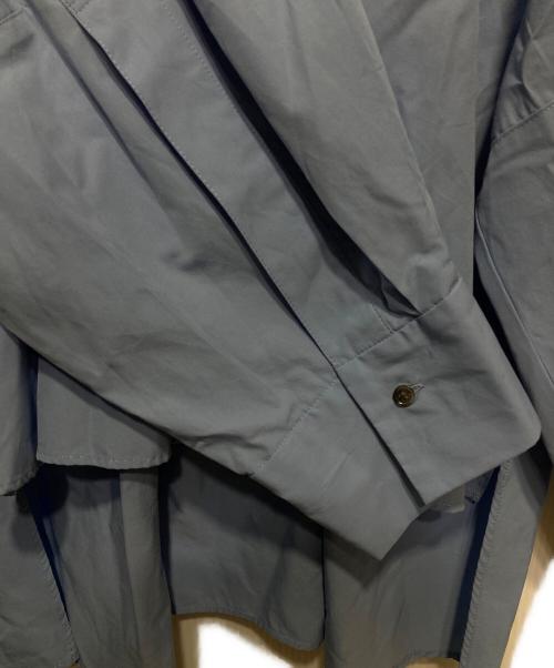 HLM（エイチエルエム）hLM (エイチエルエム) ラウンドシェイプブラウス ブルー サイズ:Fの古着・服飾アイテム