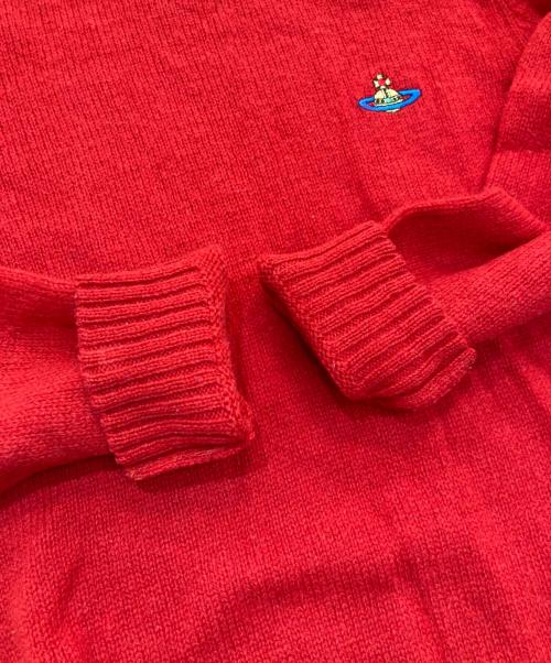 Vivienne Westwood man（ヴィヴィアン ウェストウッド マン）Vivienne Westwood man (ヴィヴィアン ウェストウッド マン) オーブ刺繍ニット  イタリア製 レッド サイズ:Mの古着・服飾アイテム