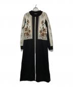 MURRALミューラル）の古着「Framed flower knit dress/ニットワンピース」｜ブラック