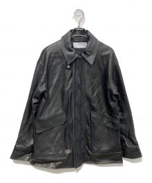 MURRAL（ミューラル）の古着「Framed embroidery leather jacket」｜ブラック