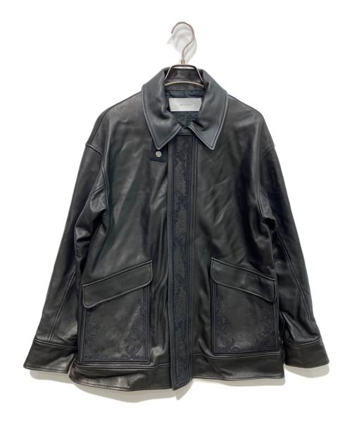 MURRAL（ミューラル）MURRAL (ミューラル) Framed embroidery leather jacket ブラック サイズ:Freeの古着・服飾アイテム