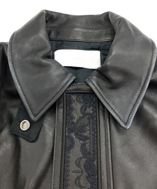 MURRAL（ミューラル）MURRAL (ミューラル) Framed embroidery leather jacket ブラック サイズ:Freeの古着・服飾アイテム