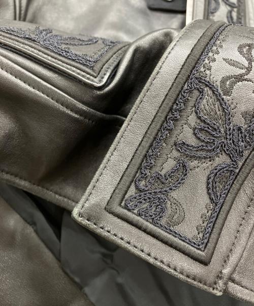 MURRAL（ミューラル）MURRAL (ミューラル) Framed embroidery leather jacket ブラック サイズ:Freeの古着・服飾アイテム