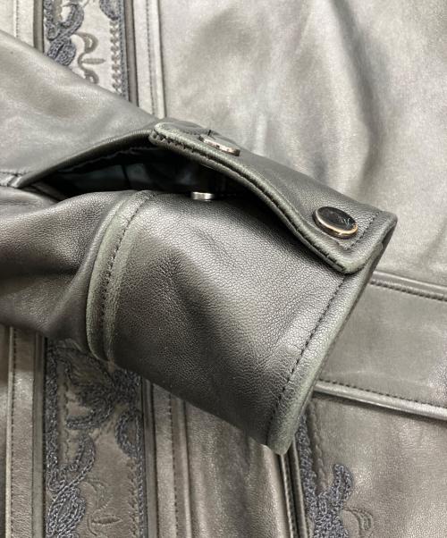 MURRAL（ミューラル）MURRAL (ミューラル) Framed embroidery leather jacket ブラック サイズ:Freeの古着・服飾アイテム