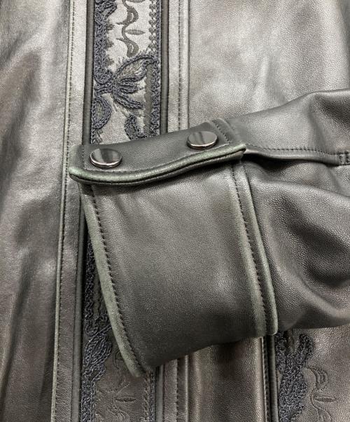 MURRAL（ミューラル）MURRAL (ミューラル) Framed embroidery leather jacket ブラック サイズ:Freeの古着・服飾アイテム