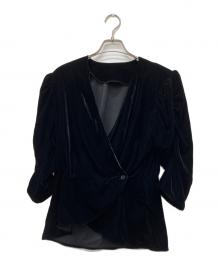 anuke（アンヌーク）の古着「Velour Gather Blouse」｜ブラック