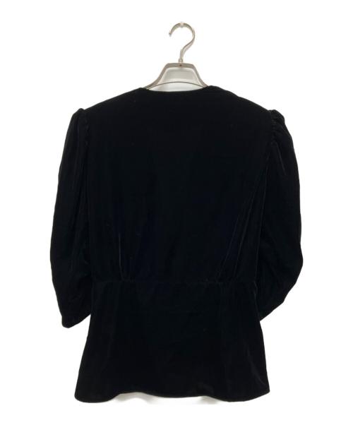 anuke（アンヌーク）anuke (アンヌーク) Velour Gather Blouse ブラック サイズ:Free 未使用品の古着・服飾アイテム