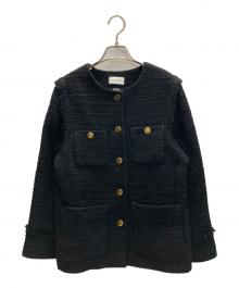 FRAY ID（フレイ アイディー）の古着「GIOLICA 2WAYツイードジレジャケット」｜ブラック