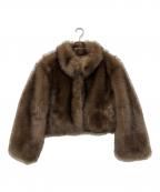 the Barnnetザ バーネット）の古着「Patine Cropped EcoFur Jacket」｜ブラウン