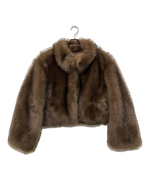 the Barnnet（ザ バーネット）the Barnnet (ザ バーネット) Patine Cropped EcoFur Jacket ブラウン サイズ:Freeの古着・服飾アイテム