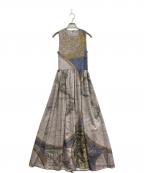 Ameriアメリ）の古着「CARTOGRAPHIC PATTERN DRESS」｜ブルー