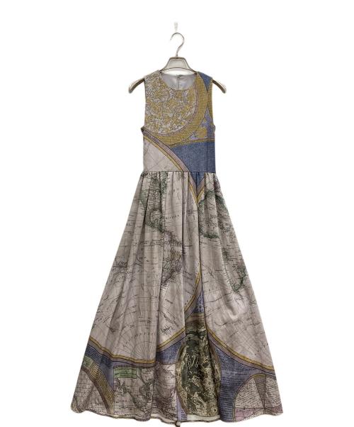 Ameri（アメリ）AMERI (アメリ) CARTOGRAPHIC PATTERN DRESS ブルー サイズ:Sの古着・服飾アイテム