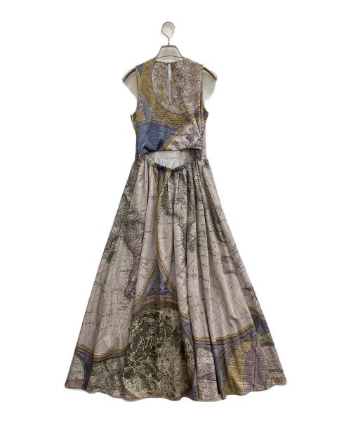 Ameri（アメリ）AMERI (アメリ) CARTOGRAPHIC PATTERN DRESS ブルー サイズ:Sの古着・服飾アイテム
