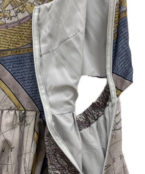 Ameri（アメリ）AMERI (アメリ) CARTOGRAPHIC PATTERN DRESS ブルー サイズ:Sの古着・服飾アイテム