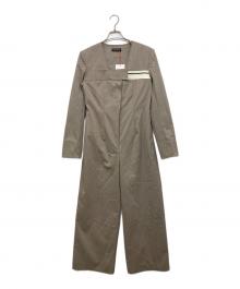 MAISON SPECIAL（メゾンスペシャル）の古着「Collarless Jacket Rompers」｜ベージュ