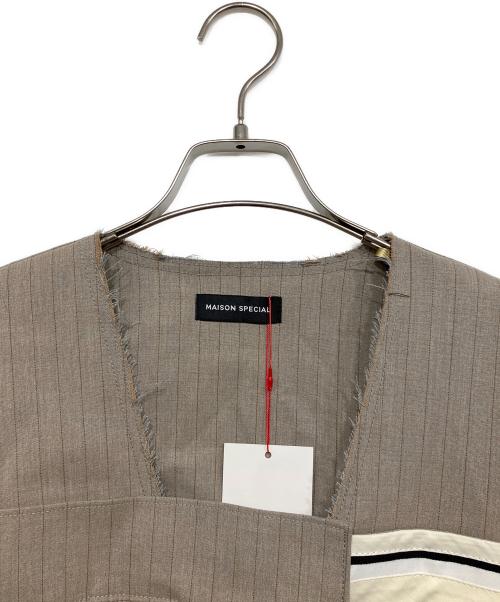 MAISON SPECIAL（メゾンスペシャル）MAISON SPECIAL (メゾンスペシャル) Collarless Jacket Rompers ベージュ サイズ:36 未使用品の古着・服飾アイテム