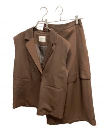 Ameri（アメリ）の古着「タイトティアードスカートセットアップ」｜ブラウン