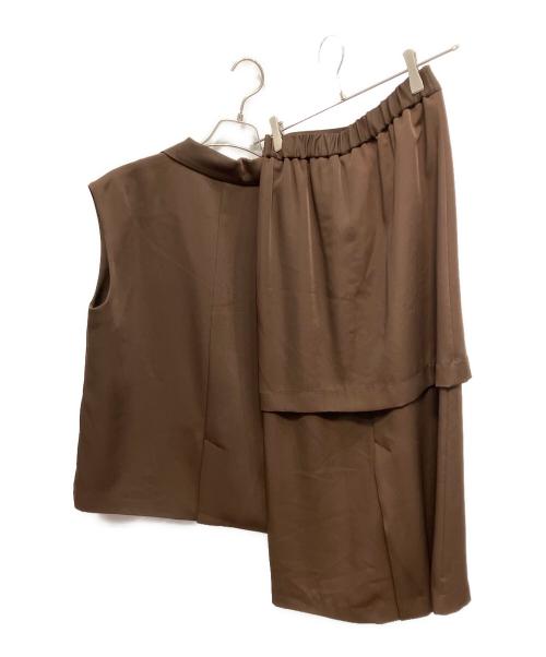 Ameri（アメリ）Ameri (アメリ) タイトティアードスカートセットアップ ブラウン サイズ:Sの古着・服飾アイテム